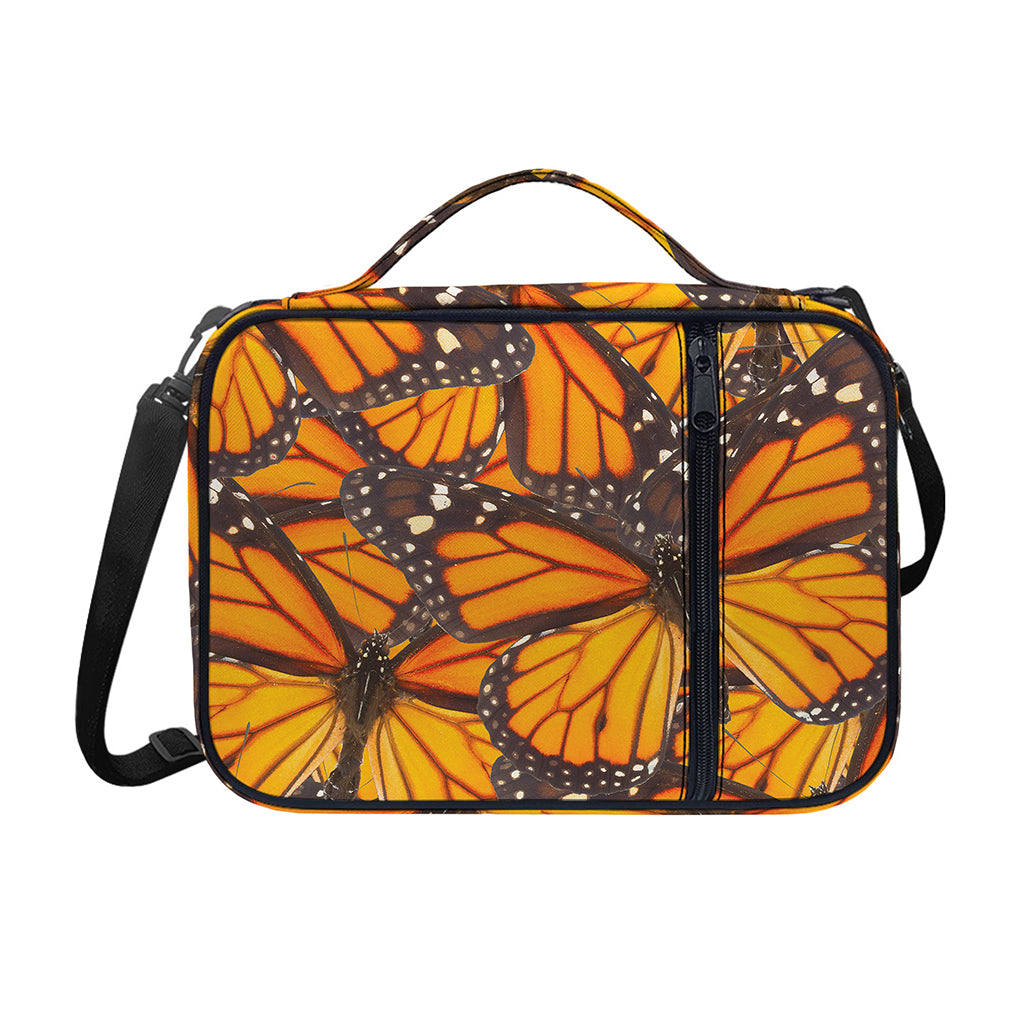 Orange Monarch Butterfly Pattern Print Shoulder Strap Bible Bag