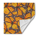 Orange Monarch Butterfly Pattern Print Silk Bandana