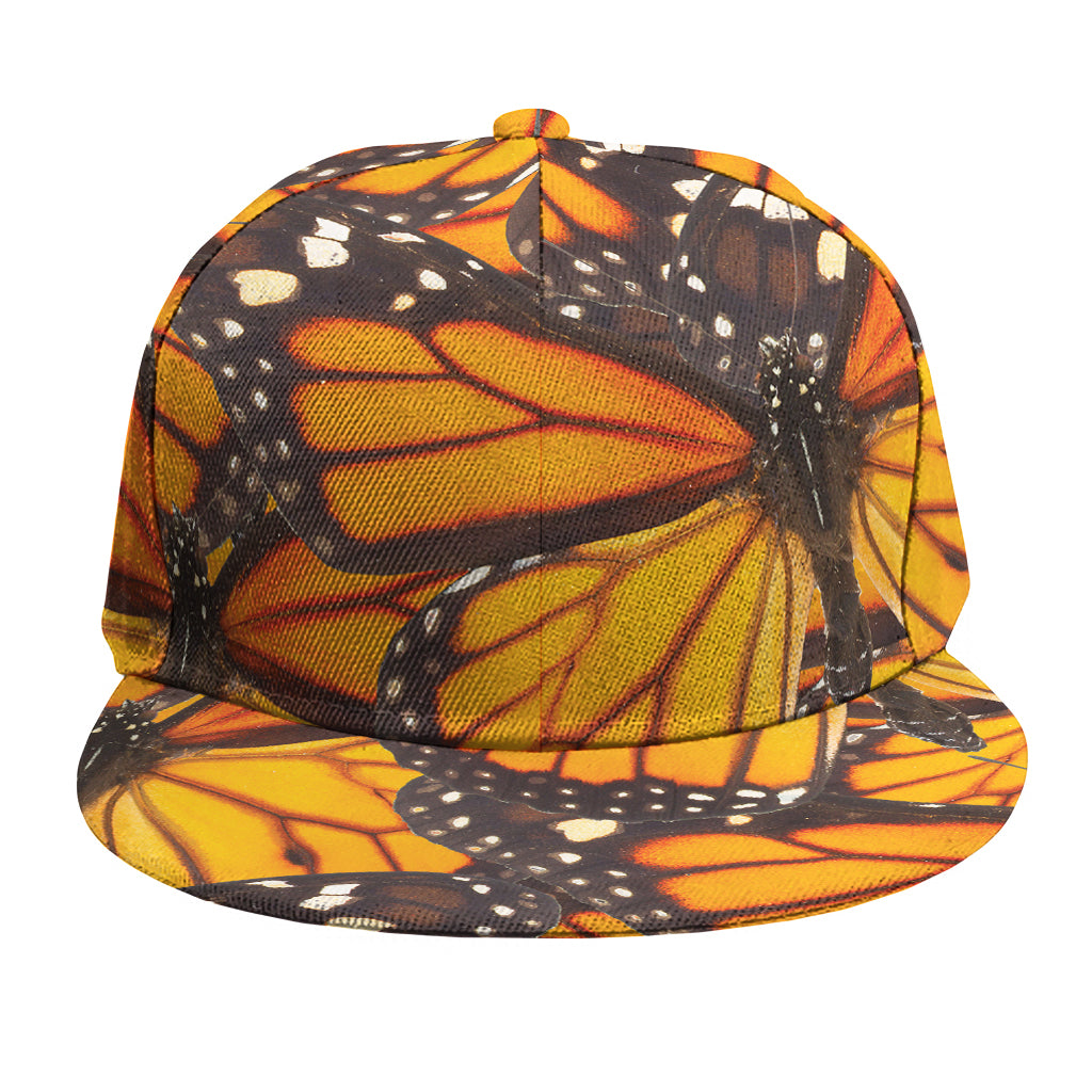 Orange Monarch Butterfly Pattern Print Snapback Cap