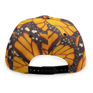 Orange Monarch Butterfly Pattern Print Snapback Cap