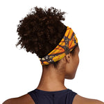 Orange Monarch Butterfly Pattern Print Sports Headband