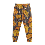 Orange Monarch Butterfly Pattern Print Sweatpants