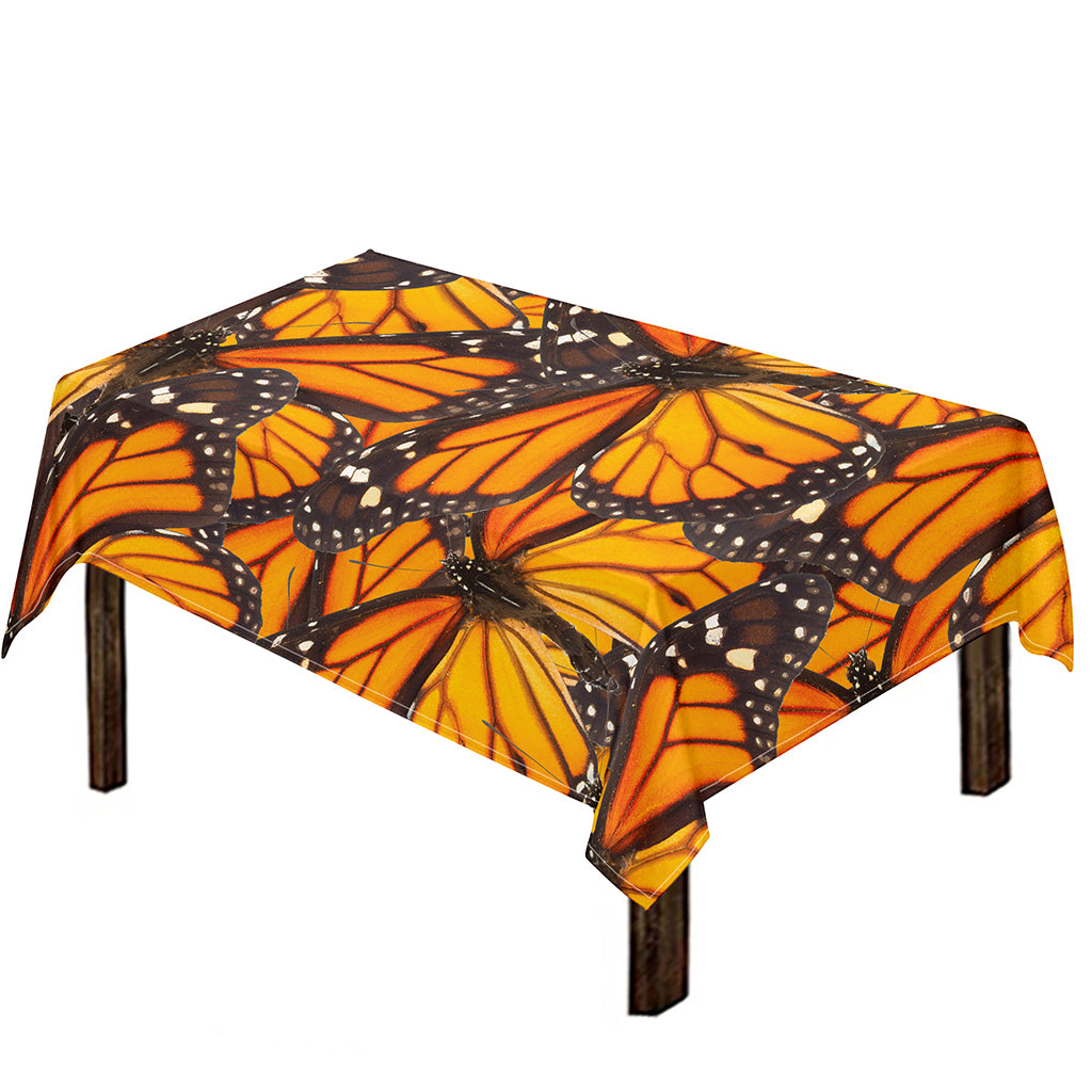 Orange Monarch Butterfly Pattern Print Tablecloth