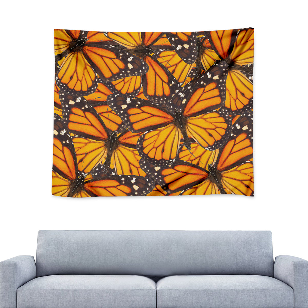 Orange Monarch Butterfly Pattern Print Tapestry