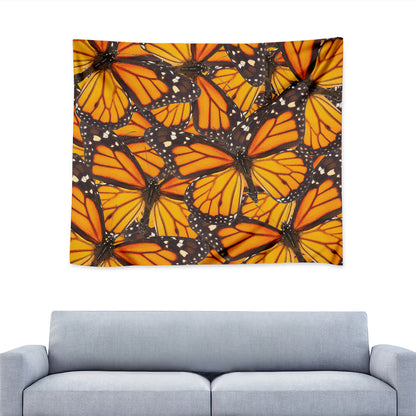 Orange Monarch Butterfly Pattern Print Tapestry