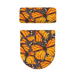 Orange Monarch Butterfly Pattern Print Toilet Lid And Tank Cover Set
