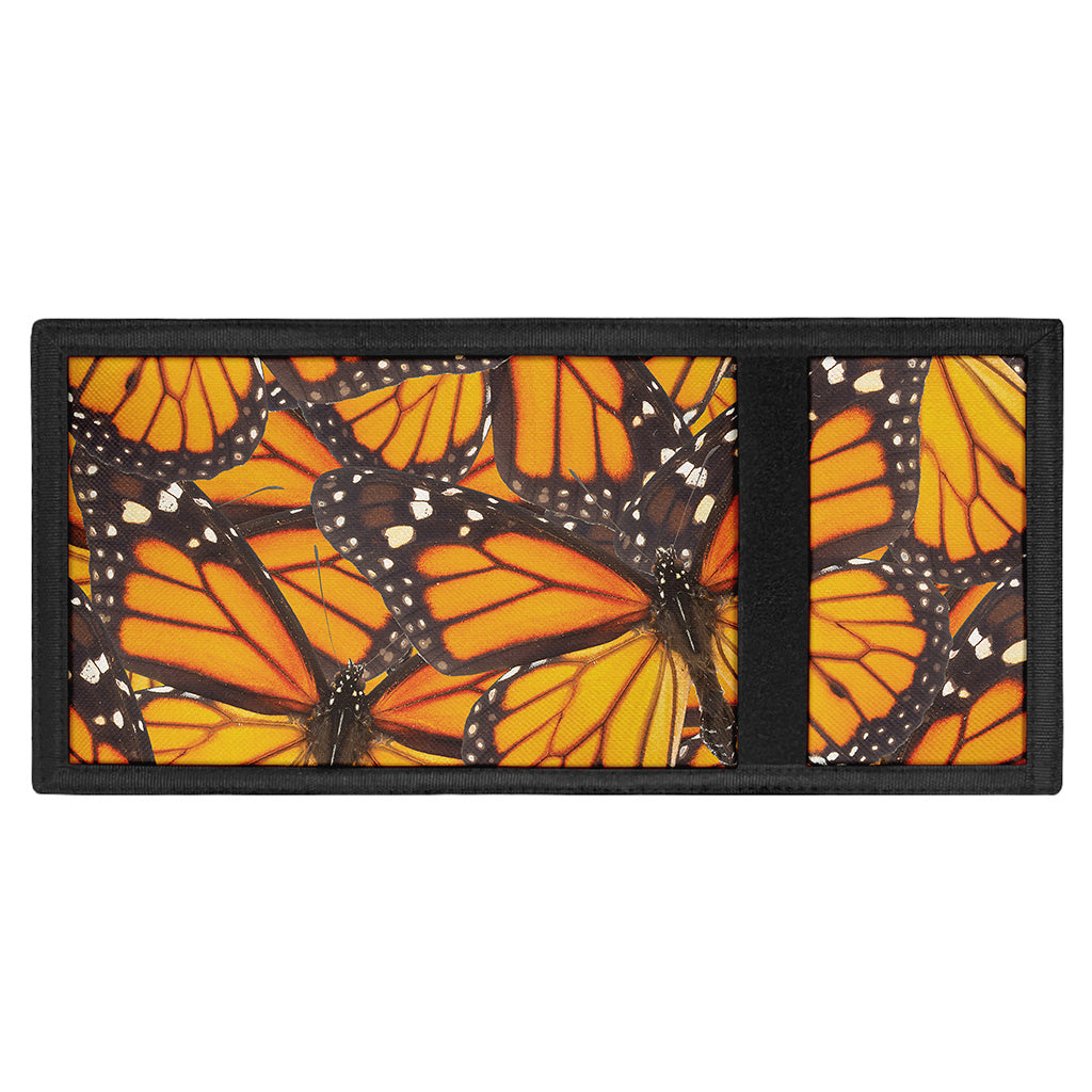 Orange Monarch Butterfly Pattern Print Trifold Wallet