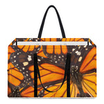 Orange Monarch Butterfly Pattern Print Utility Tote Bag