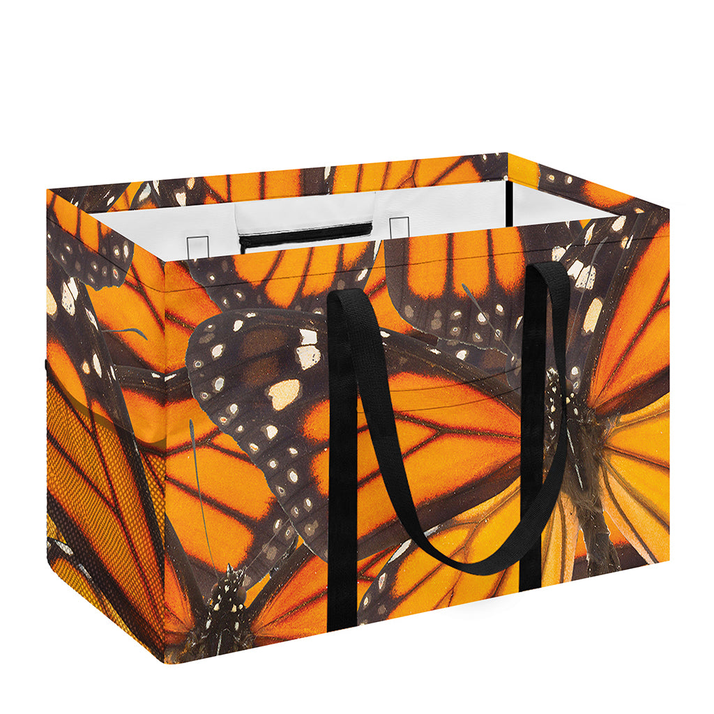 Orange Monarch Butterfly Pattern Print Utility Tote Bag