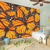 Orange Monarch Butterfly Pattern Print Wall Sticker