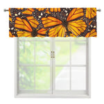 Orange Monarch Butterfly Pattern Print Window Valance