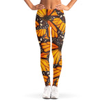 Orange Monarch Butterfly Pattern Print Women's Leggings