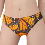 Orange Monarch Butterfly Pattern Print Women's Panties