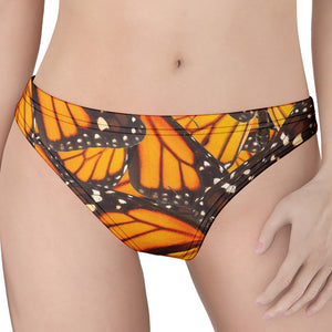 Orange Monarch Butterfly Pattern Print Women's Thong