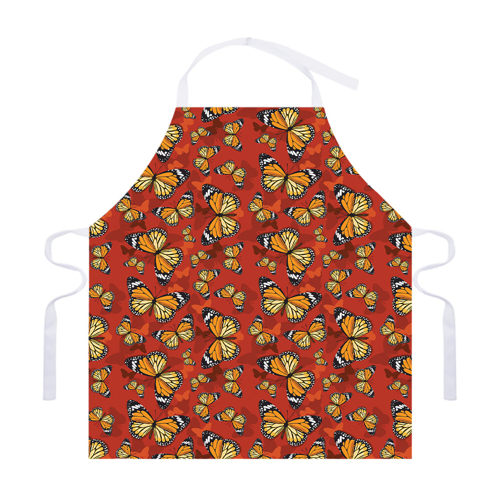 Orange Monarch Butterfly Print Adjustable Apron