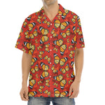 Orange Monarch Butterfly Print Aloha Shirt