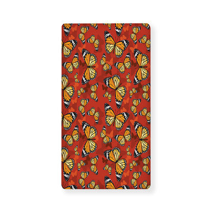 Orange Monarch Butterfly Print Baby Crib Sheet