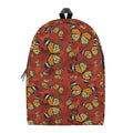Orange Monarch Butterfly Print School Backpack