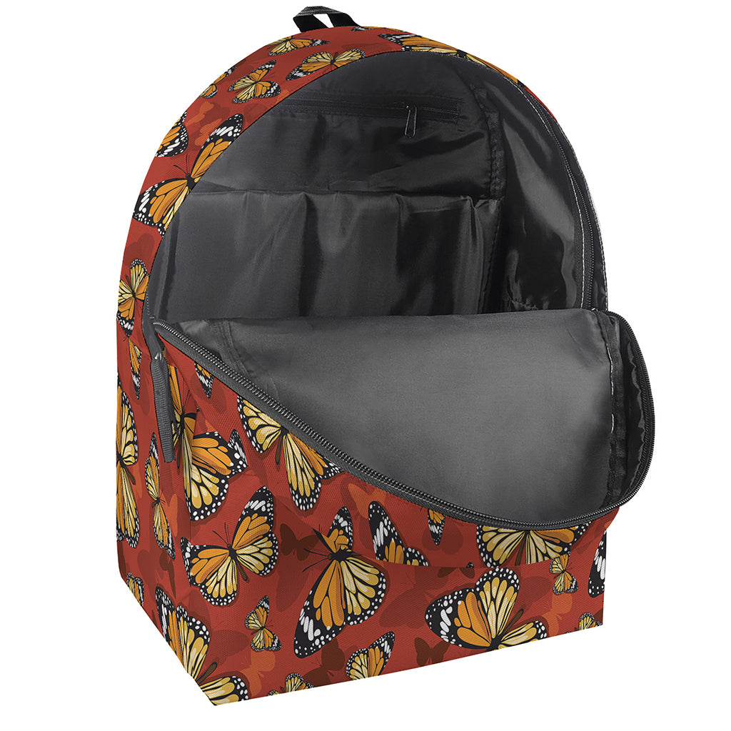 Orange Monarch Butterfly Print Backpack