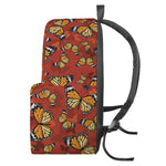 Orange Monarch Butterfly Print Backpack