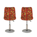 Orange Monarch Butterfly Print Bar Stool Covers