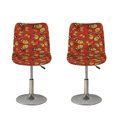 Orange Monarch Butterfly Print Bar Stool Covers
