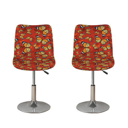 Orange Monarch Butterfly Print Bar Stool Covers