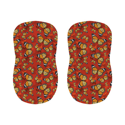 Orange Monarch Butterfly Print Bar Stool Covers
