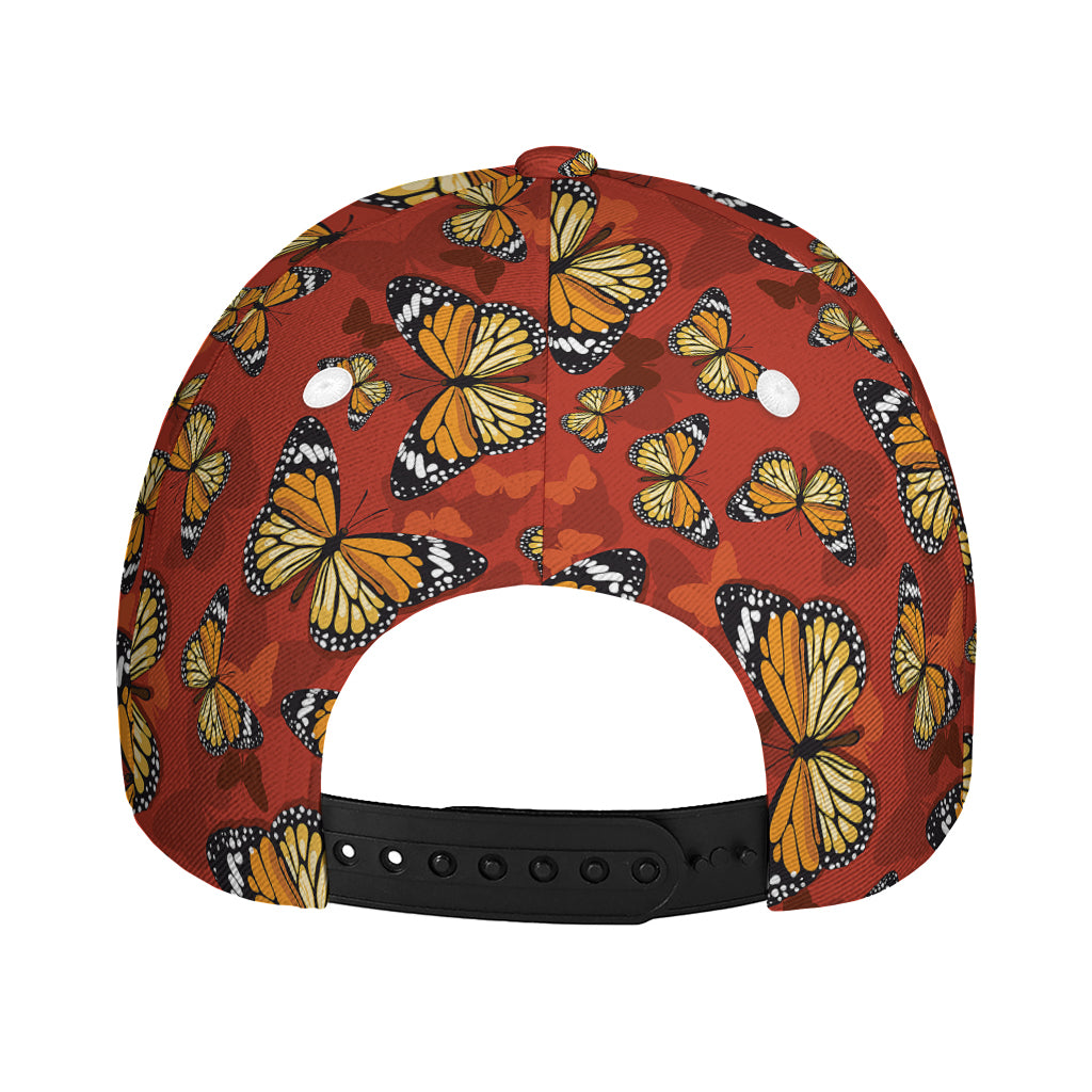 Orange Monarch Butterfly Print Baseball Cap