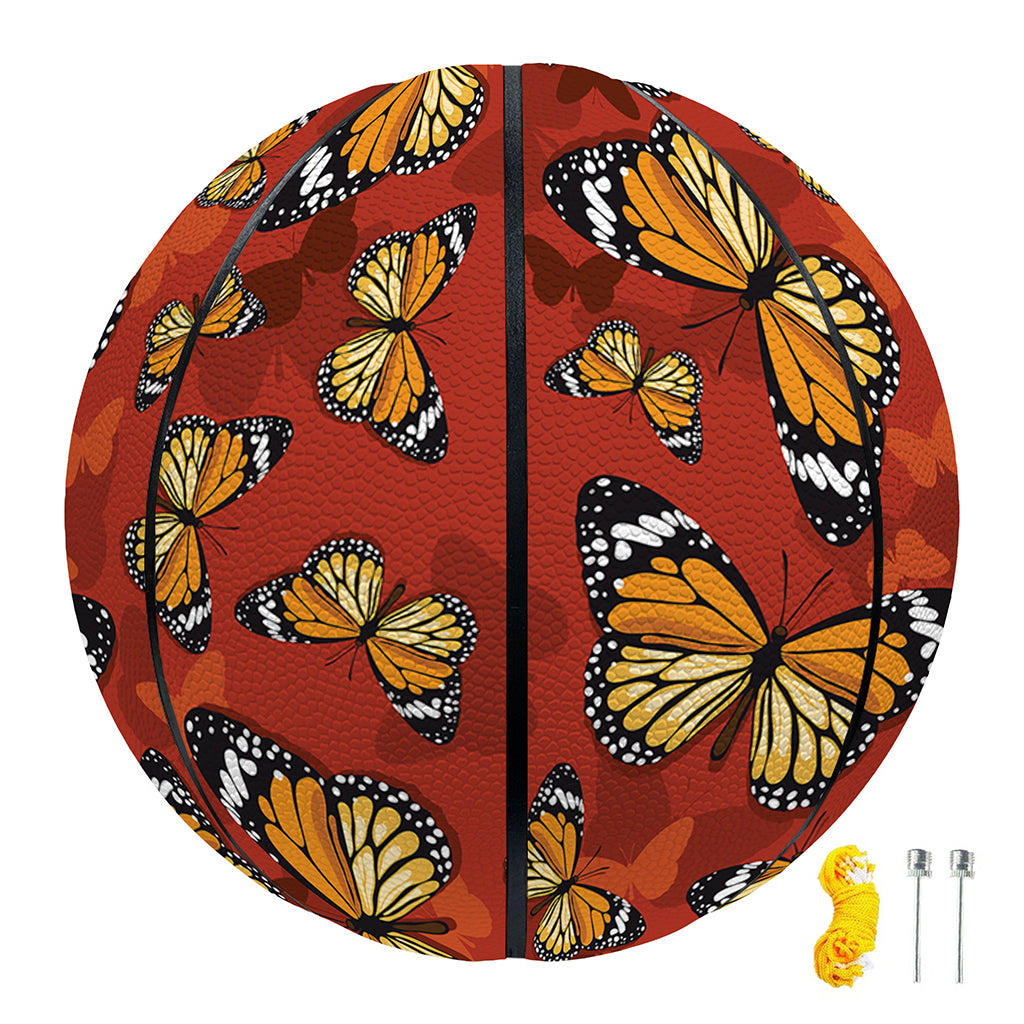 Orange Monarch Butterfly Print Basketball