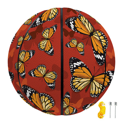 Orange Monarch Butterfly Print Basketball