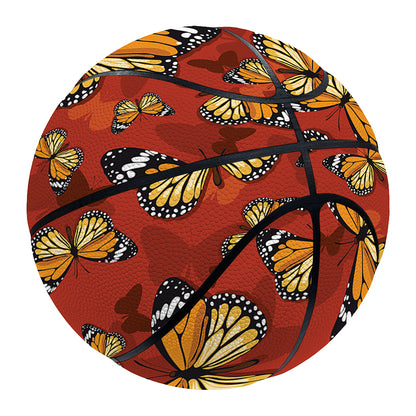 Orange Monarch Butterfly Print Basketball