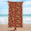 Orange Monarch Butterfly Print Beach Towel