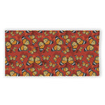 Orange Monarch Butterfly Print Beach Towel