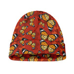 Orange Monarch Butterfly Print Beanie