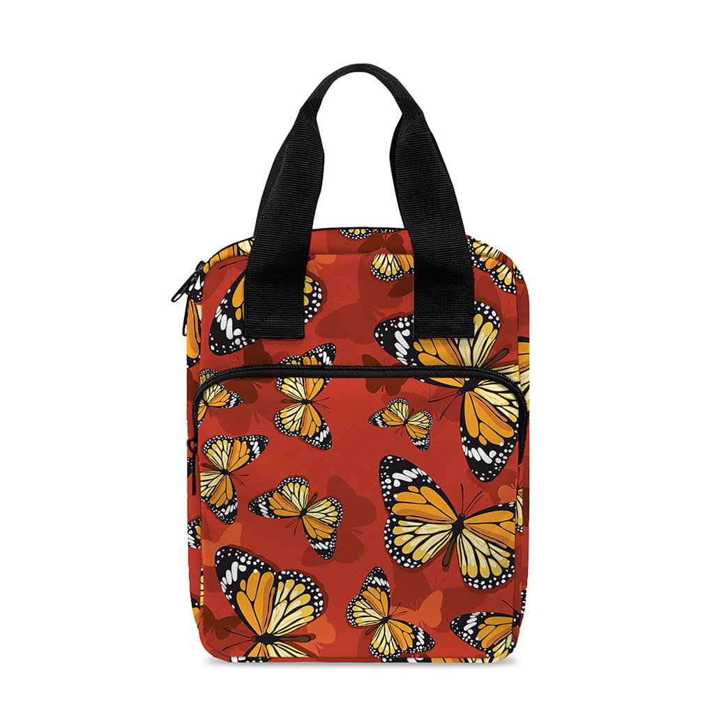 Orange Monarch Butterfly Print Bible Tote Bag