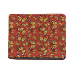 Orange Monarch Butterfly Print Bifold Wallet