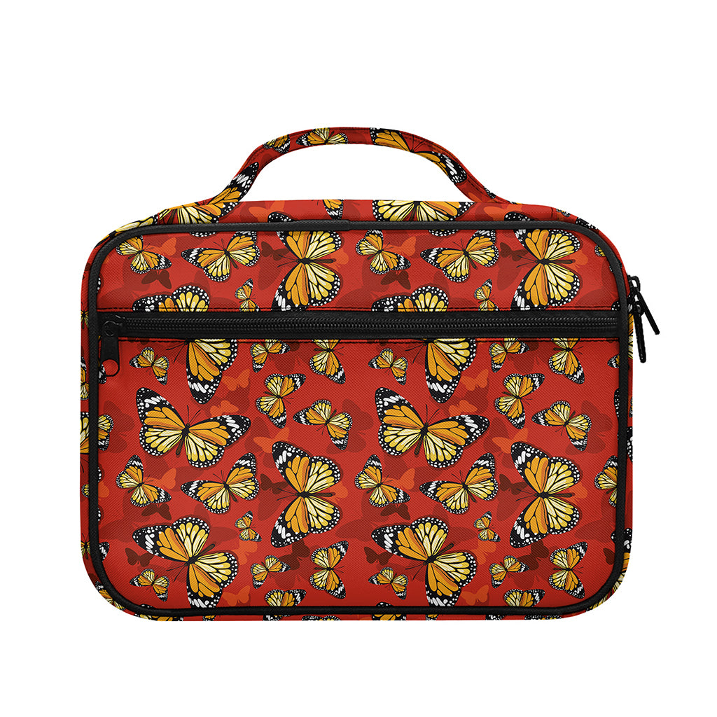 Orange Monarch Butterfly Print Briefcase Bible Bag