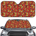 Orange Monarch Butterfly Print Car Windshield Sun Shade