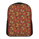 Orange Monarch Butterfly Print Casual Backpack