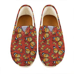 Orange Monarch Butterfly Print Casual Shoes