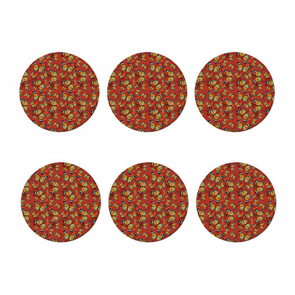 Orange Monarch Butterfly Print Coaster Set
