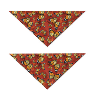 Orange Monarch Butterfly Print Dog Bandana