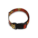 Orange Monarch Butterfly Print Dog Collar