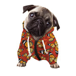 Orange Monarch Butterfly Print Dog Zip Up Hoodie