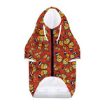 Orange Monarch Butterfly Print Dog Zip Up Hoodie