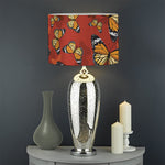 Orange Monarch Butterfly Print Drum Lamp Shade
