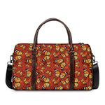 Orange Monarch Butterfly Print Duffle Bag
