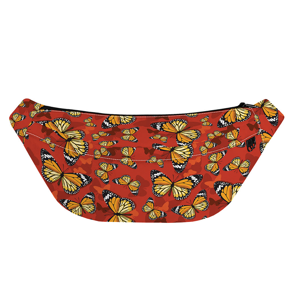 Orange Monarch Butterfly Print Fanny Pack