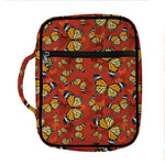 Orange Monarch Butterfly Print Front Pocket Bible Bag